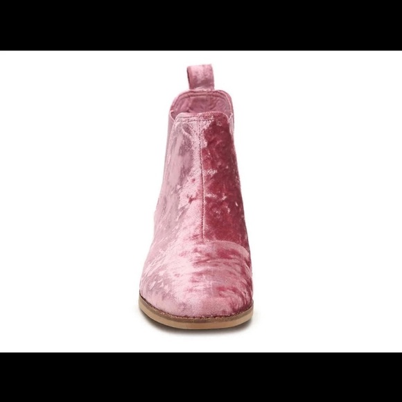 TOMS Ankle Boots Ella Rose Pink Velvet NIB - Picture 10 of 11